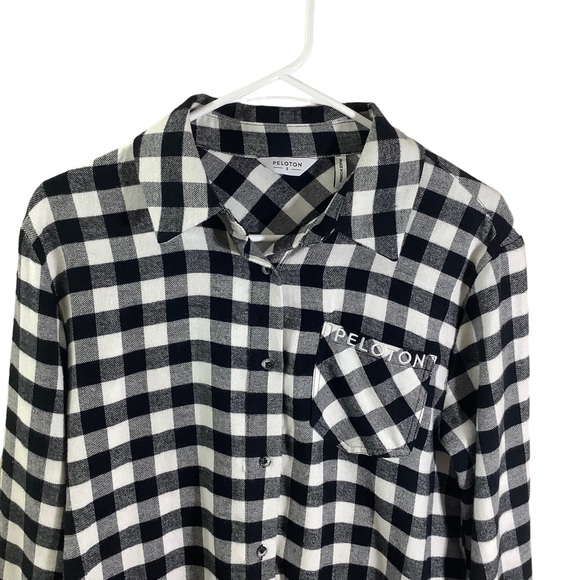 Peloton Buffalo Plaid High LowButton Front Shirt - Picture 2 of 7